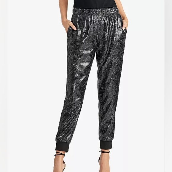 Rachel Roy Plus Size Black and Silver Sequin Pants 3XL - Picture 3 of 3